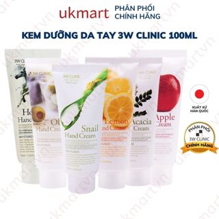 Kem Dưỡng Da Tay 3W Clinic Hand Cream 100ml Dưỡng Ẩm Trắng Sáng Mềm Mịn Chắc Khỏe Móng