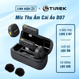 Mic Thu Âm Không Dây Cho Điện Thoại Tirek D07 - Bộ 2 Mic - Micro Cài Áo, Quay Video, Livestream Tiktok Chuyên Nghiệp