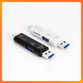 Đầu Đọc Thẻ Nhớ 5 Trong 1 Type-C/ TF/USB 2.0/USB/Micro USB – Hỗ Trợ Thẻ TF Cho Android, Laptop, PC