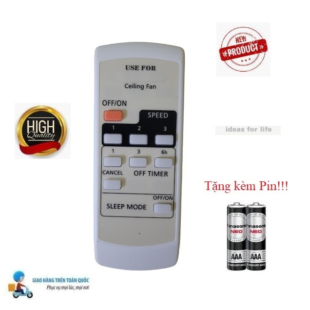 Điều khiển quạt trần 4 cánh Pa_na_so_nic F56MPG/ F56MZG /F564- Hàng mới chất lượng cao Tặng kèm Pin