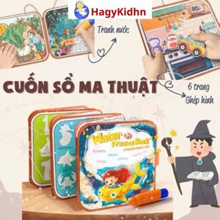 Sổ Ma Thuật Tô Màu Nước Tự Xóa Kèm Bóc Dán Nhiều Chủ Đề 2in1 HagykidHN Đồ Chơi Sáng Tạo Cho Bé Yêu