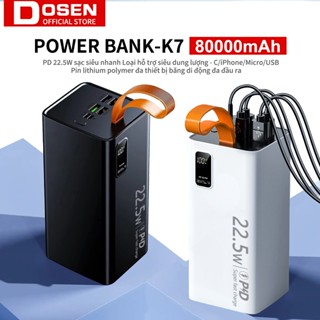 DOSEN PRO Sạc dự phòng Power bank PD22.5W 80000MAH 10000mah 50000mAh pin dự phòng màn hình Led tích hợp tích hợp