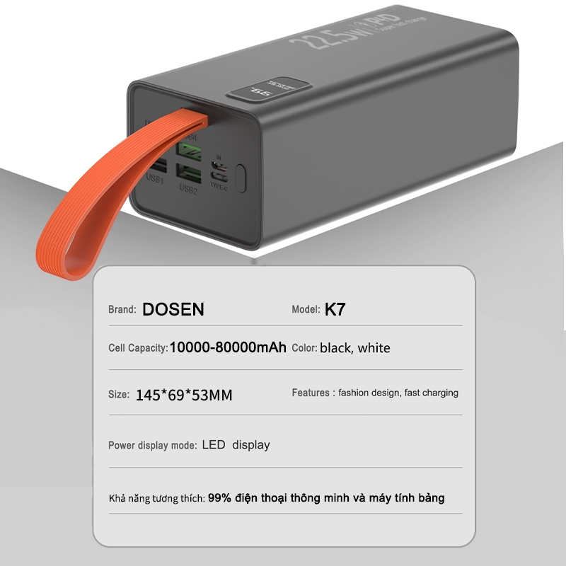 dosen pro sạc dự phòng power bank pd22.5W 30000mah 10000mah 50000mah pin dự phòng màn hình led tích hợp tích hợp | BigBuy360 - bigbuy360.vn