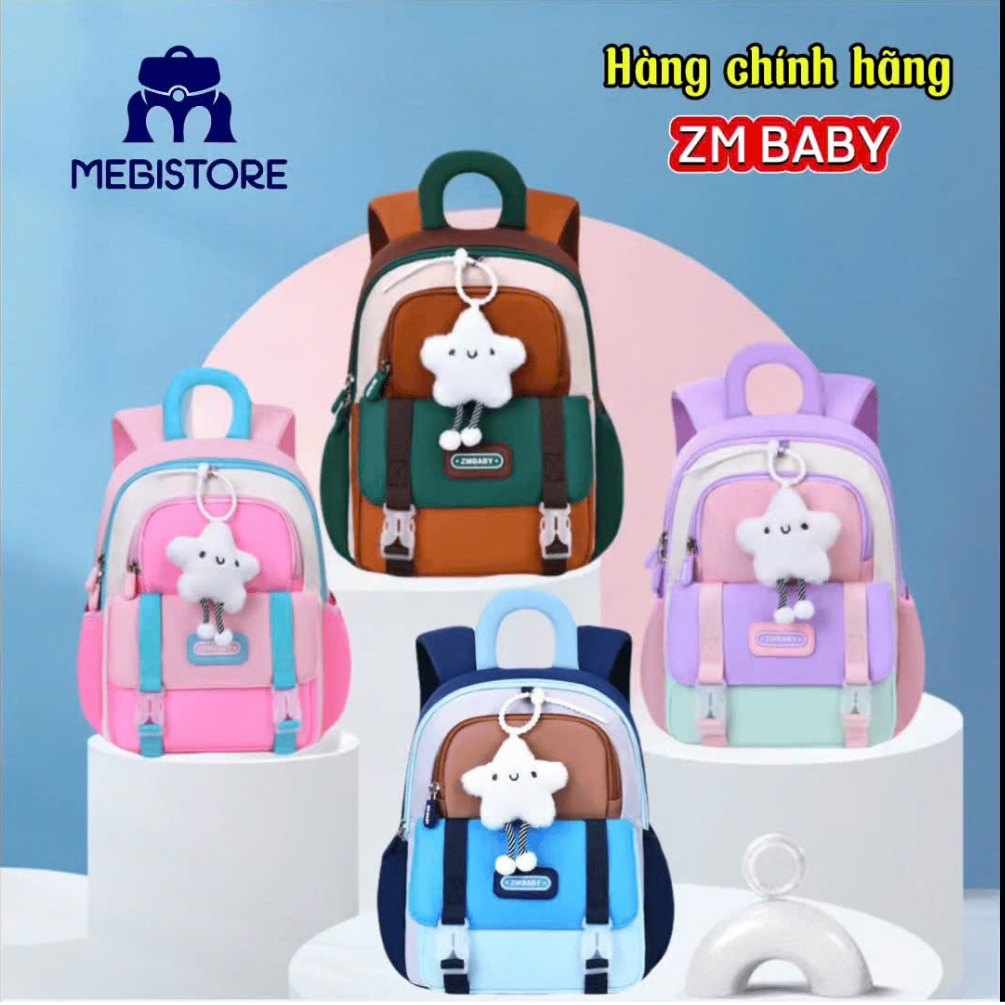 Balo mầm non hãng ZM BABY cao cấp cho các bé đi học đi chơi , tặng kèm móc khóa bông ngôi sao . Siêu