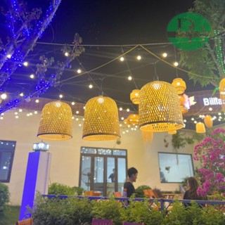 Đèn Lồng Mây Tre Đan. Bộ lồng đèn nan tre trang trí và phụ kiện
