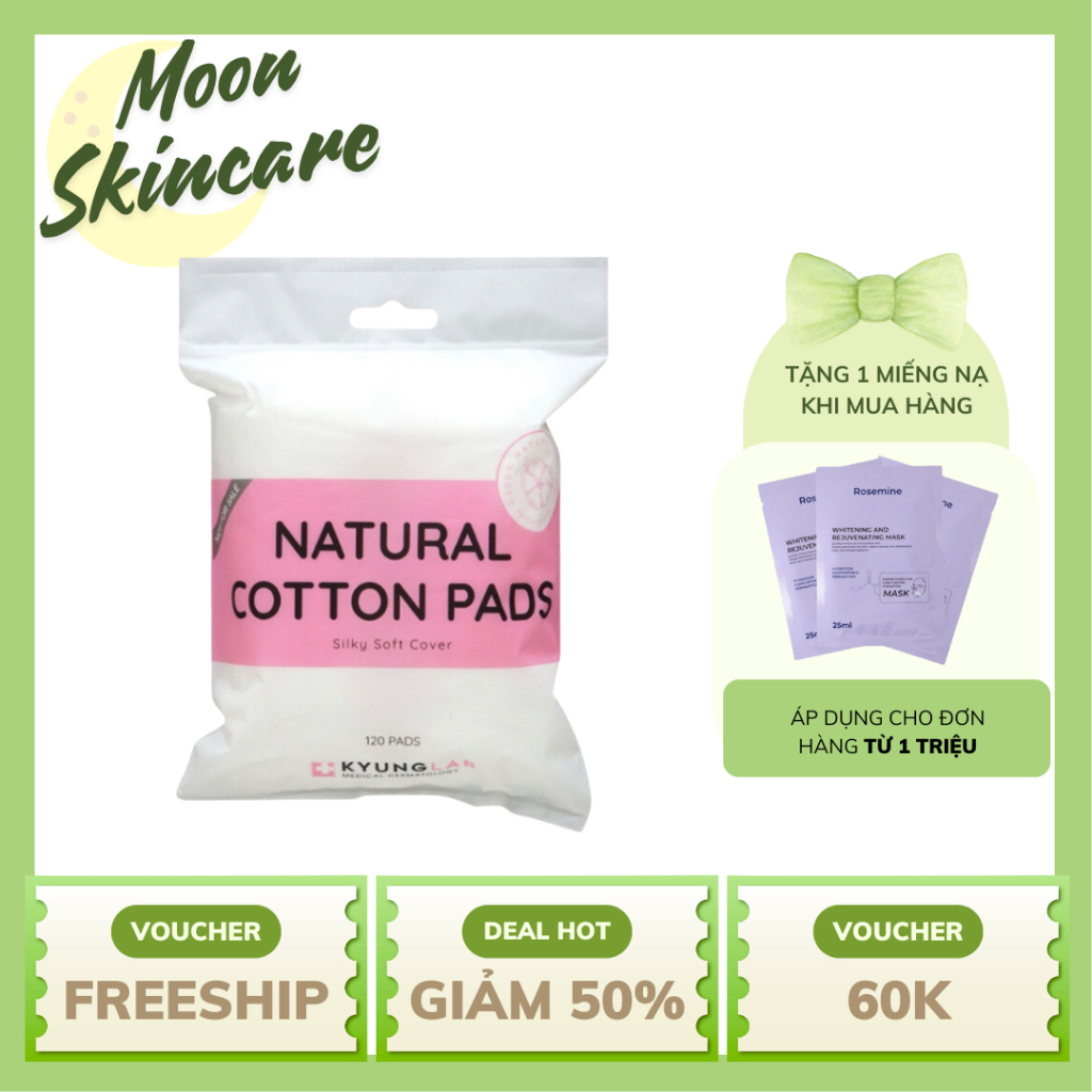 Bông Tẩy Trang Kyunglab Natural Cotton Pads 120 Miếng