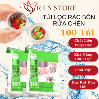 Túi Lọc Rác Bồn Rửa Chén Bát Thiết Kế Kiểu Lưới Siêu Dai Đầu Có Chun Co Giãn Chống Tắc Nghẽn Ống RIN