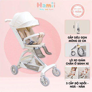 Xe Đẩy Gấp Gọn Cho Bé Qbook, 3 Tư Thế Ngồi, Ngả, Nằm, Mái Che Chống Tia UV Siêu Rộng, Gấp Siêu Gọn QQ-0201