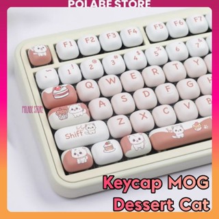 Switch Keycap Dessert Cat MOG Profile chất liệu PBT dyesub bàn phím cơ Polabe Store Keycap mog bánh mì Akko