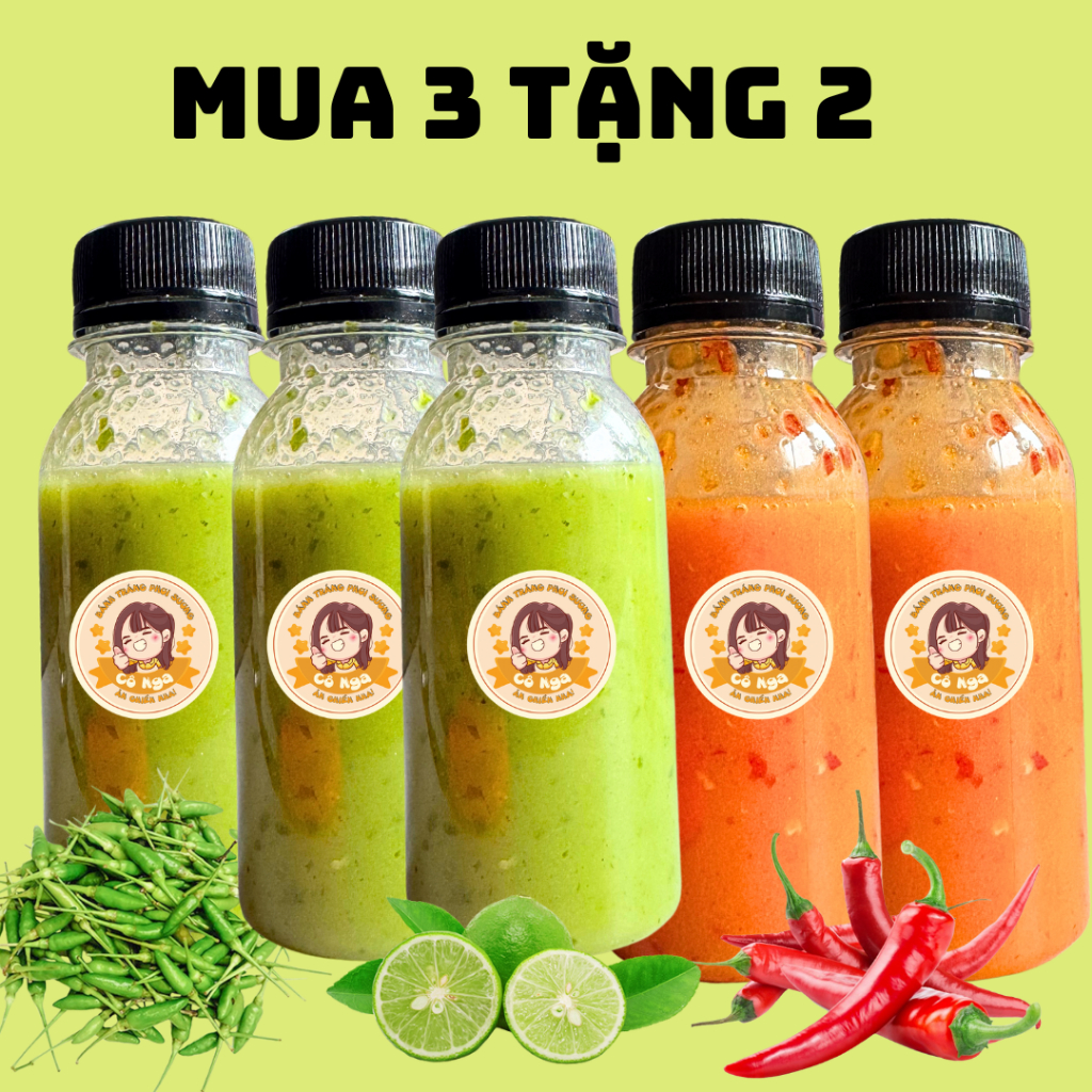 [Mua 3 tặng 2] Muối ớt xanh ớt đỏ Cô Nga chấm hải sản gà luộc thơm ngon