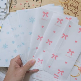 Sét 50 Túi Giấy Gói Hàng, Gói Quà Tặng Hoạt Tiết Nơ Bông Tuyết