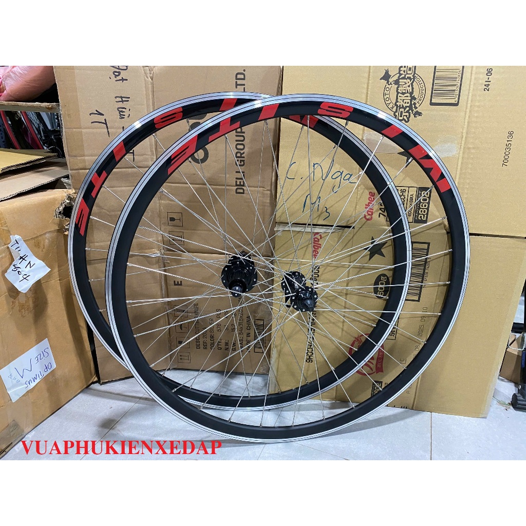 Bộ vành 700c Cao 3cm Đan sẵn Moay ơ TIRALPRO cối nổ to Líp thả Phanh U V 5 Bạc đạn 6 cá Cao cấp