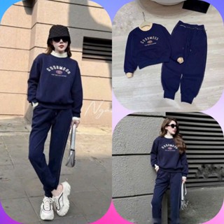 Set đồ nữ Set bộ đồ nỉ GOODMOOD kết hợp quần dài dày