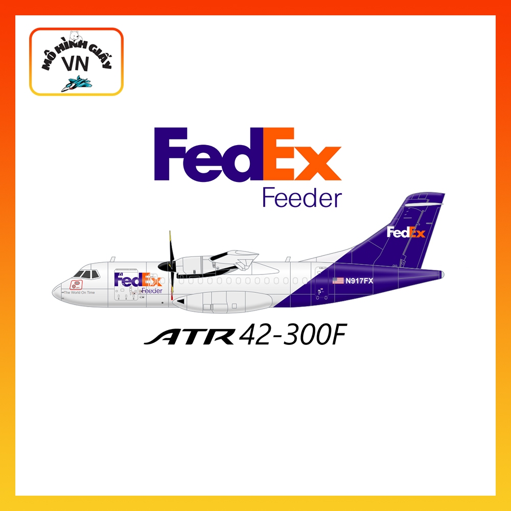 Mô Hình Giấy Lắp Ráp Máy Bay ATR 42-300F FedEx - MohinhgiayVN