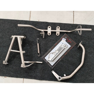 Combo 4 Món chống đứng - nghiêng tròn - gác máy láp phi 16 đặc - đạp thắng inox304 các dòng xe ( Tặng BAO TAY + CẶP GÙ )