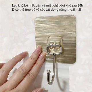 Set 5 Móc Dán Tường Inox Siêu Chắc Chịu Lực 5KG Treo Nồi Chảo Và Vật Dụng Đa Năng