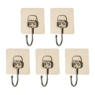 Set 5 Móc Dán Tường Inox Siêu Chắc Chịu Lực 5KG Treo Nồi Chảo Và Vật Dụng Đa Năng