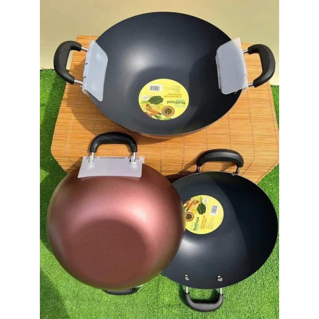 Chảo xào thép sâu lòng chống dính 32cm Greencook