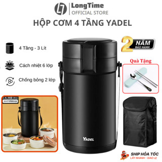 Hộp Cơm Giữ Nhiệt Yadel , Tặng 1 bộ đũa thìa inox - Cà Mèn Đựng Cơm Kèm Túi - Hộp Cơm Văn Phòng Cách Nhiệt 6 lớp