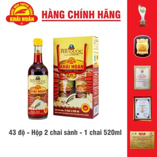 Nước mắm Khải Hoàn - Phú Quốc  43 độ - chai 520ml ( Hộp 2 chai )