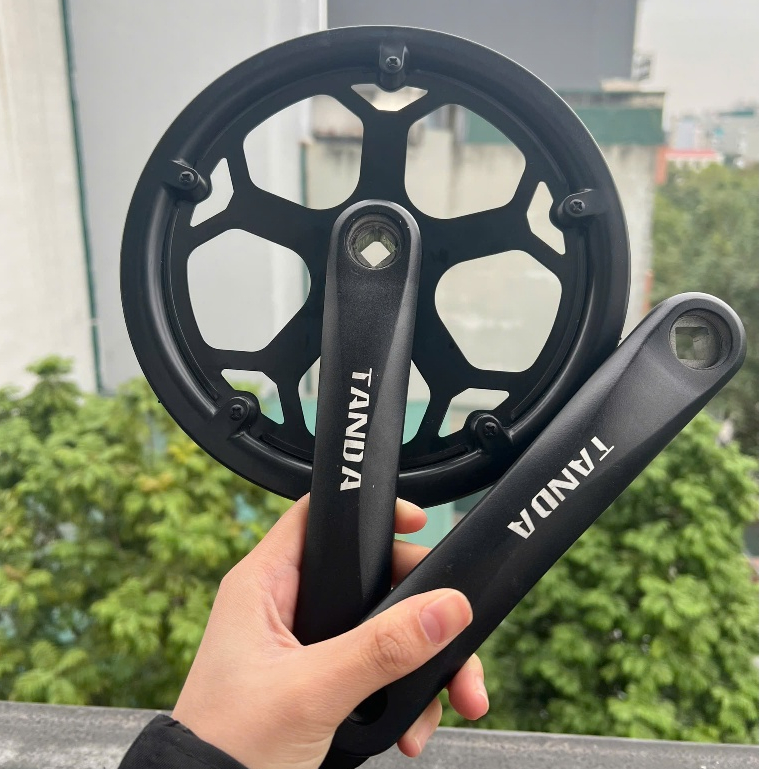 Bộ đùi đĩa xe đạp thể thao 48 + 52 răng 1 tầng cho xe đạp thể thao,touring,Mtb