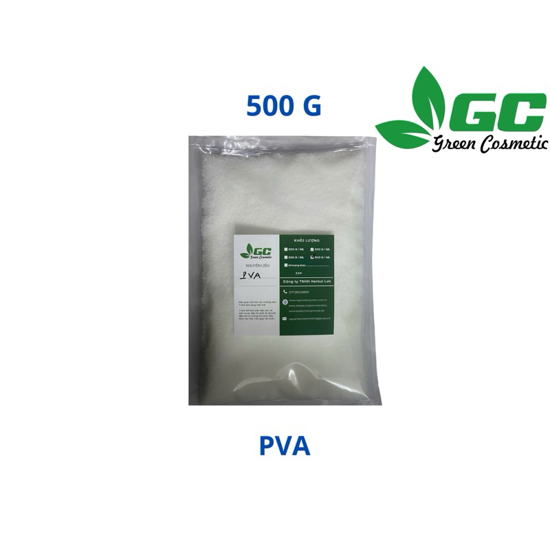 {HCM] GIÁ SỈ - PVA - Polyvinyl Alcohol - Chất tạo màng, kết dính - Nguyên liệu mỹ phẩm - Greencosmetic 100g, 500g