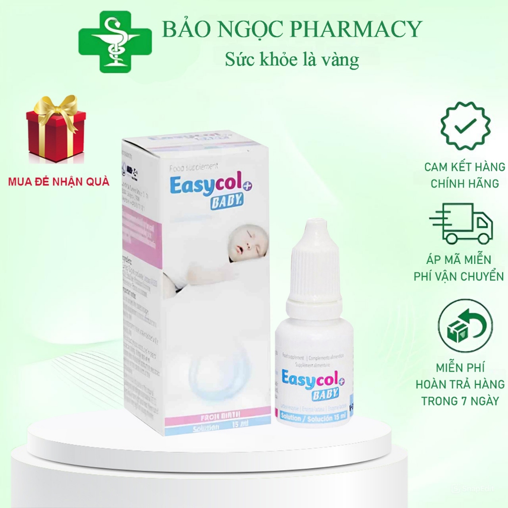 [CHÍNH HÃNG] Men tiêu hoá Easycol Baby + 15ml hỗ trợ làm giảm các triệu chứng rối loạn tiêu hóa