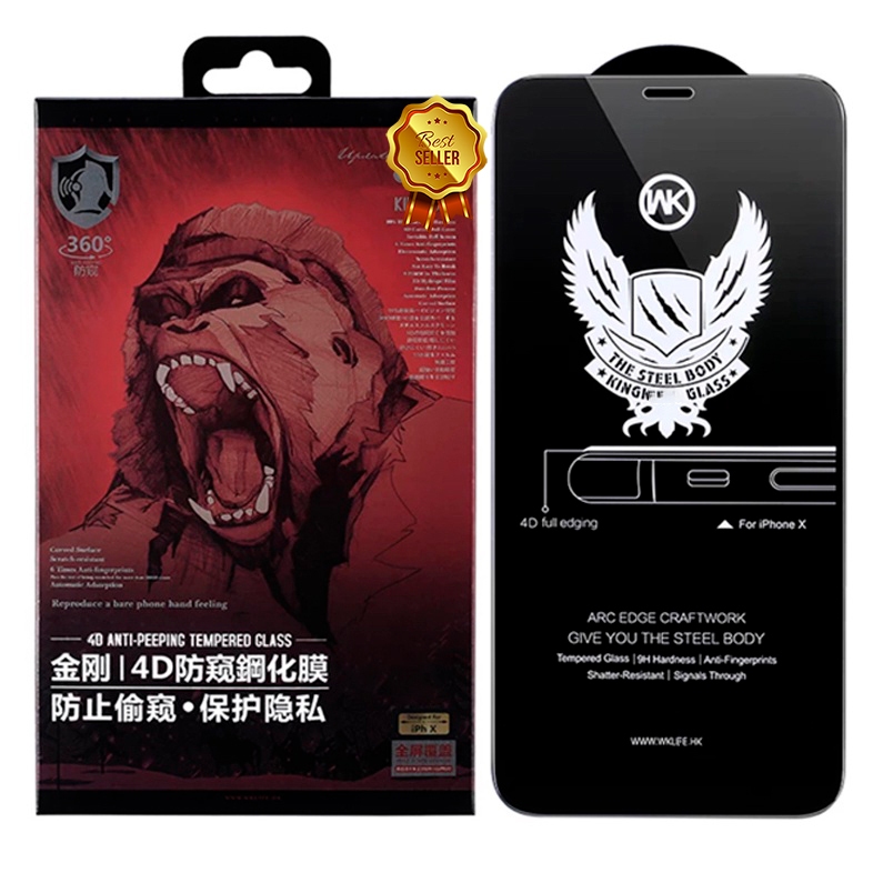 Kính Cường Lực Kiing Kong Chống Nhìn Trộm Cho iPhone 14/15/16 13/12/11 Pro/ProMax XR/XsMax/ Xs/X 8/7/6 Plus [CHÍNH HÃNG] | BigBuy360 - bigbuy360.vn