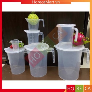 Ca đong nhựa có nắp - chia vạch - chịu nhiệt - trong suốt, dung tích 100ml, 250ml, 500ml, 1000ml, 2000ml, 3500ml, 5000ml