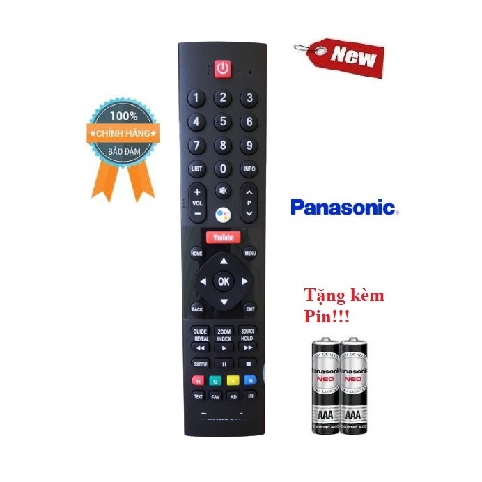 Điều khiển tivi Pa_na_so_nic giọng nói- NÚT YOTUBE ĐỎ Hàng mới XỊN 100% Tặng Pin