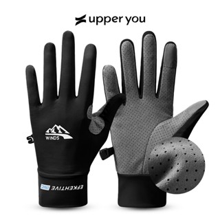 Găng Tay Lái Xe Nam Nữ Lụa băng Mát Lạnh Chống Nắng 50 UPF+ Có Lưới Thoáng Khí Upper You Ngón Tay Chạm Cảm Ứng - GLM02