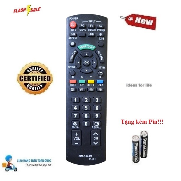 Remote Điều khiển tivi Pa_na_so_nic RM-1020M LED/LCD/Smart TV- Hàng mới có tặng kèm Pin