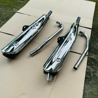 Pô Wave A110 Móc nỉ to 42mm (họng Inox & Xi Titan) kèm cổ 27 cho Wave các loại (KHÔNG TIÊU)