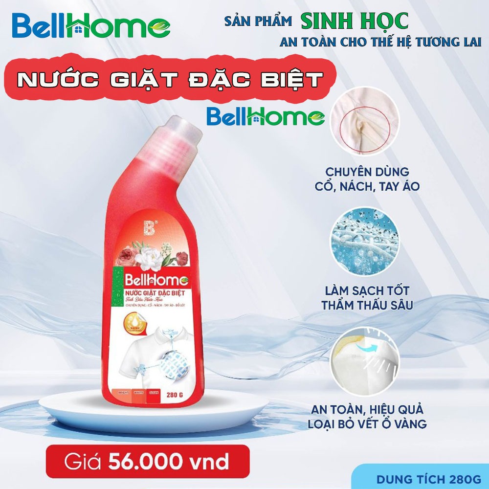 Nước Giặt Cổ Tay Áo Bell Home 280G Sinh Học Bell Home Đánh Bật Vết Bẩn Cứng Đầu Ở Cổ Áo, Cổ Tay