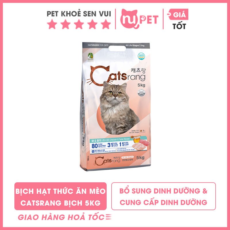 5kg Thức ăn hạt Catsrang thơm ngon cho mèo mọi độ tuổi gói 5 kg tại Nupet