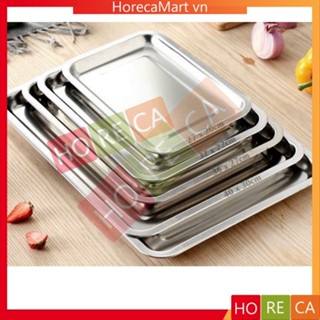  Khay inox chữ nhật  sâu 2cm sâu 4.8cm  nhiều kích thước inox dày cao cấp 