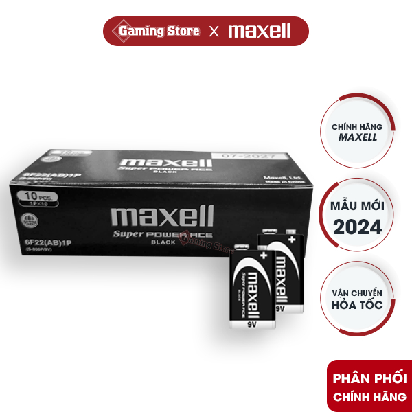 Pin Maxell 9V / 6F22 - Hàng Chính Hãng