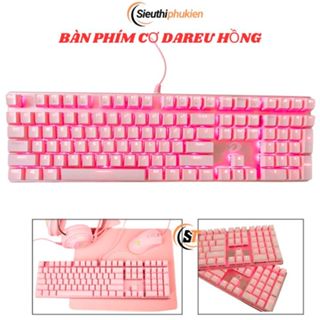 Bàn phím cơ DAREU EK810 (Switch Blue / Brown) màu hồng bảo hành 1 năm, Phím cơ màu hồng