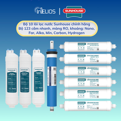 Bộ 10 lõi lọc nước Sunhouse chính hãng dành cho máy SHA8893KL, SHA76211KL, SH8811K, SHA8891KL,.123 đúc-RO-khoáng 5678910