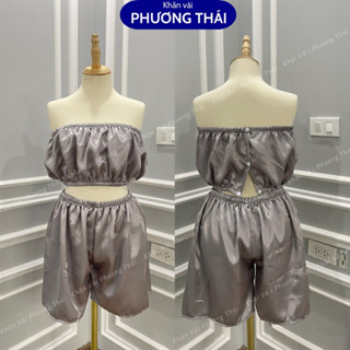 Bộ áo quây spa massage CÓ CÚC mở lưng, quần đùi dùng trị liệu, massage