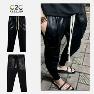 Quần Nam boy phố DSQ Phối Túi Da Siêu Đẹp - Quần Dài Jorgger Nam Dớt Si Que Chất Nỉ Chân Cua Bo Gấu Thời Trang Nam