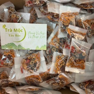 Lẻ 10 Gói Trà đông trùng tứ vị hàng tự mic chuẩn 4 vị (nấm đông trùng hạ thảo, táo đỏ, kỷ tử, long nhãn) Trà Mộc Tây Bắc