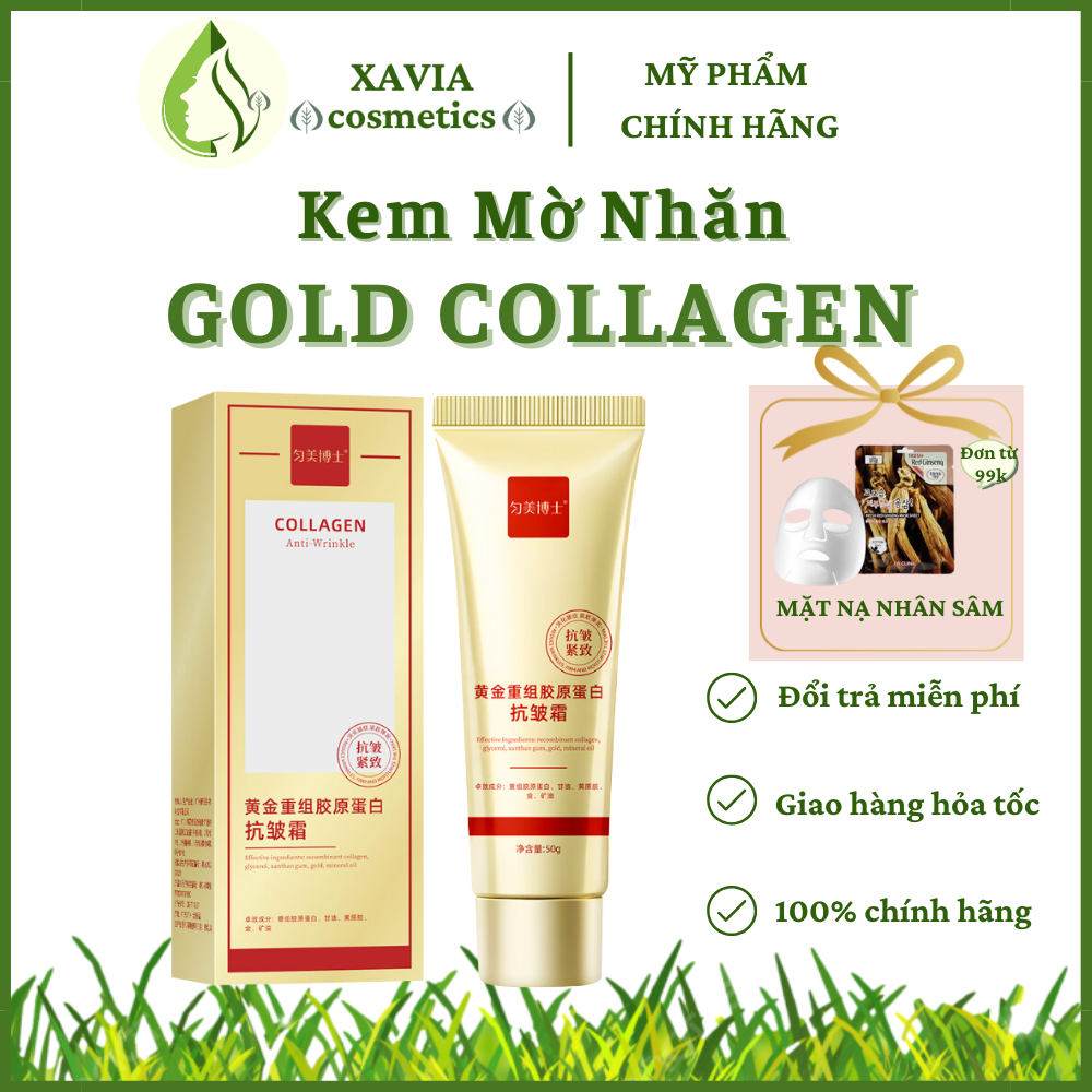 Kem xóa nhăn GOLD COLLAGEN ANTI - Kem mờ nhăn GOLDEN COLLAGEN dưỡng ẩm, mờ nhăn, chống lão hóa quay lại tuổi xuân-XAVIA