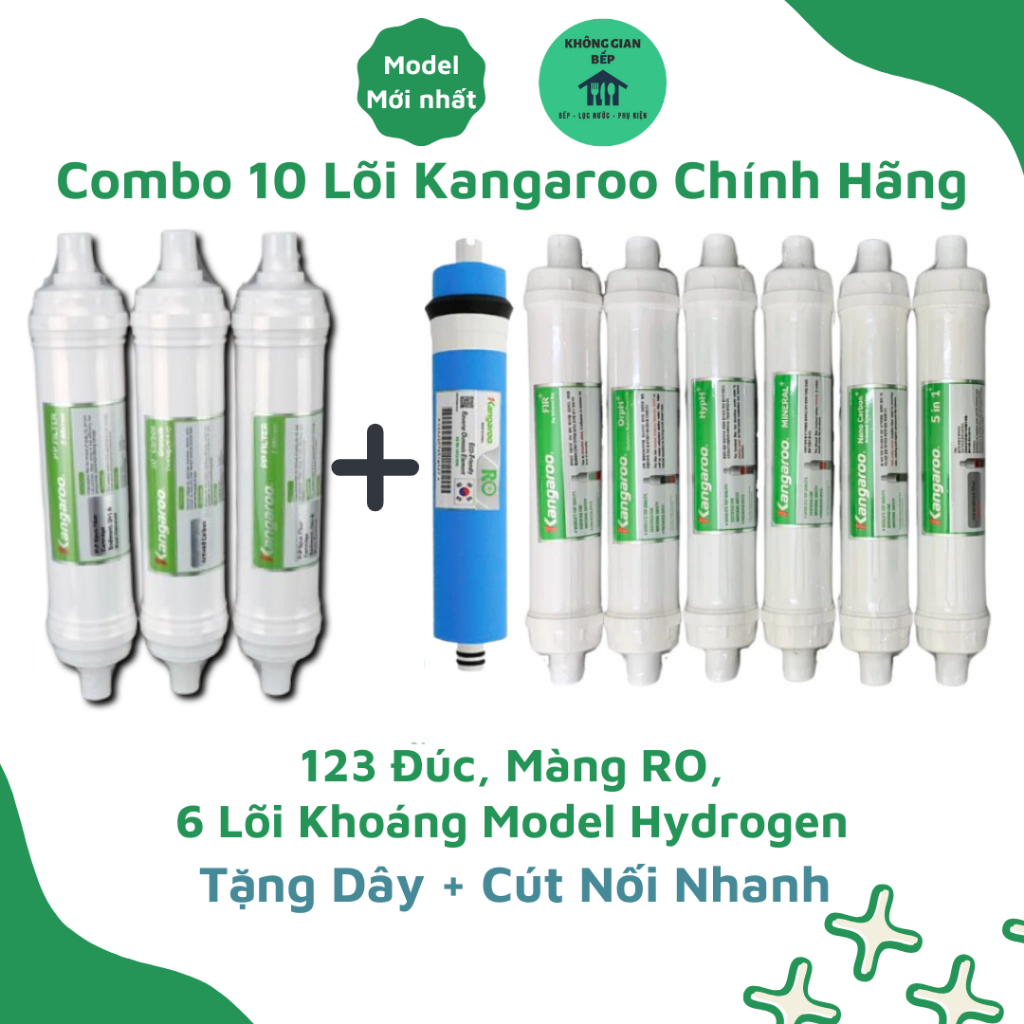 (Chào Sàn) Bộ 10 Lõi Lọc Kangaroo Hydrogen Dành Cho Các Model 10 Lõi KG10A12, KG100HK, KG100CP...