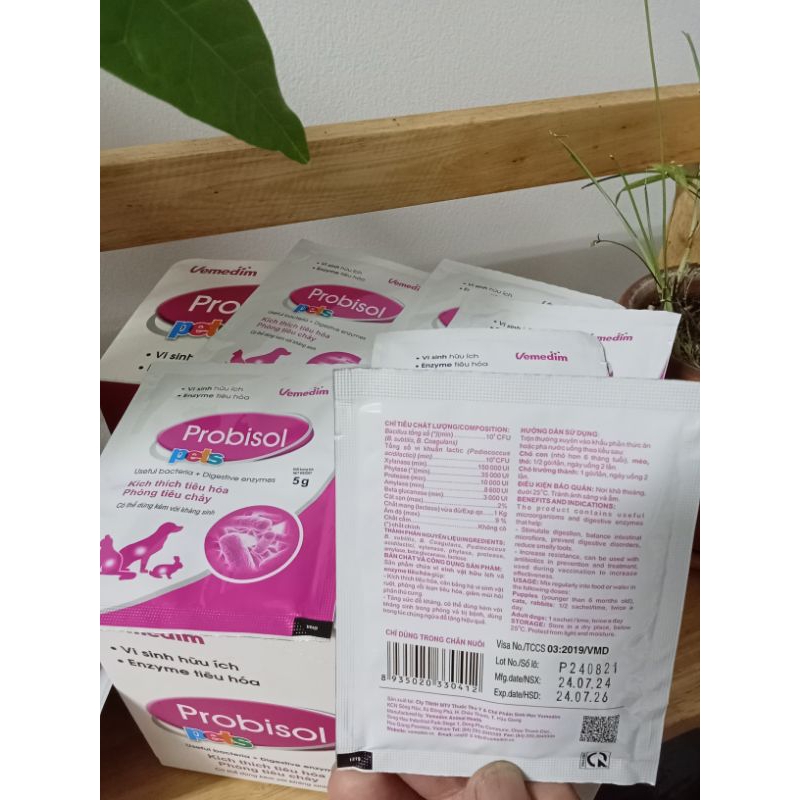 Combo 5- 10 -20 gói Vemedim Probisol for pets cân bằng hệ vi sinh đường ruột, giúp tiêu hóa tốt cho chó mèo