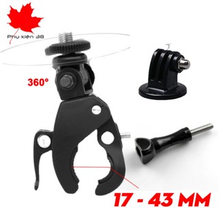 Kẹp ghi đông vít 1/4 dùng cho điện thoại, camera hành trình Gopro SJcam Eken DJI Osmo Action, gắn cây 3 chân livestream