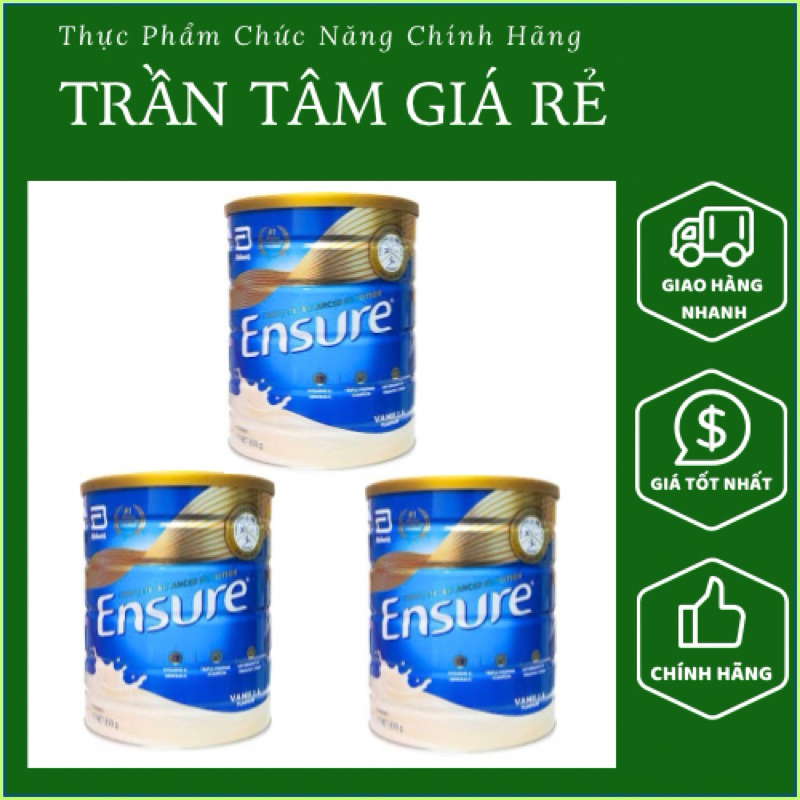 Combo 3 lon - Sữa bột Ensure Úc Hương vanilla hộp 850g mẫu mới nhất
