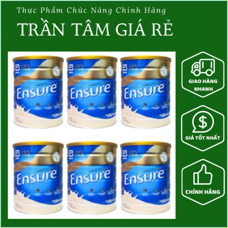 Combo 1 thùng 6 lon - Sữa bột Ensure Úc Hương vanilla hộp 850g mẫu mới nhất