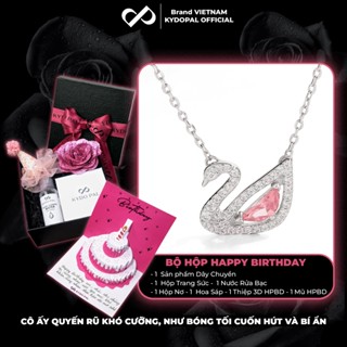 Dây chuyền bạc KYDOPAL mẫu thiên nga cá tính nạm đá viền trang sức bạc ý 925 cao cấp - PAL9B11C4A