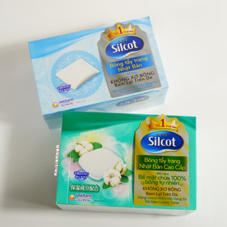Bông tẩy trang Silcot Xanh Lá và Xanh Dương, Xanh Đậm